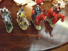 Four Del Prado figures on horseback