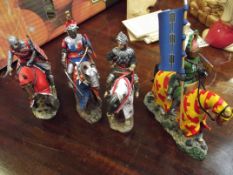 Four Del Prado figures on horseback
