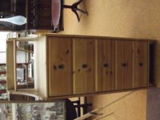 Modern chest of five drawers, pine effect