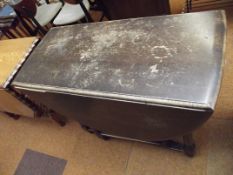 Oak drop leaf dining table