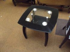 Modern glass and chrome side table