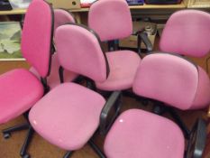 Six office chairs