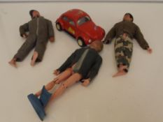 Vintage Tonka car together with GI Joe dols