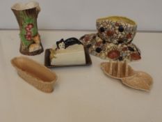 Sylvac butter dish together with four further item