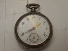 White metal cased pocket watch