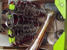 Box of glassware to include paperweights