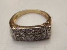 9 carat gold diamond cluster gent's ring