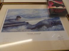 Framed print of a Concorde, limited edition, signe