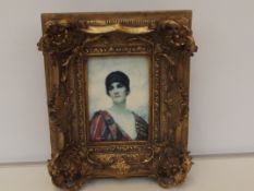 Austrian portrait plaque set in a thick gilt swept