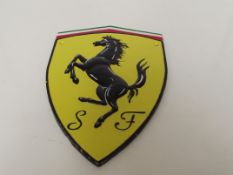 Cast iron Ferrari sign