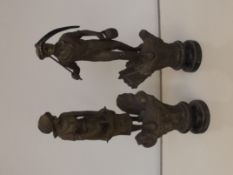 Pair of spelter figures, height 47cm