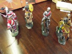 Four Del Prado figures on horseback