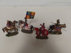 Four Del Prado figures on horseback