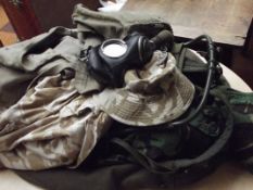 Various military clothing; 95 deserts, respirator,