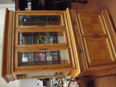 Large light wood display cabinet