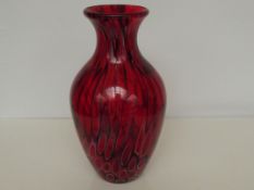 Heavy art glass vase, height 37cm