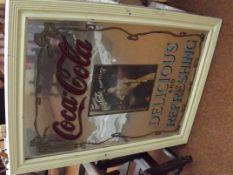 Large Coca Cola advertising mirror, 100cm x 74cm