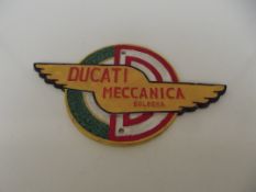 Cast iron Ducati sign, width 31cm