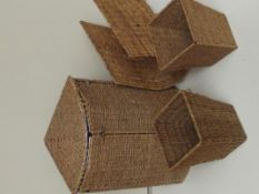 Sea grass basket, magazine rack and 2x paper bins