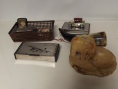 Various items to include cigarette cases, horn ve