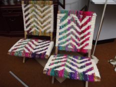 Pair of hand woven chairs