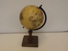 Wooden globe on stand, height 36cm