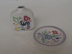 Poole pottery vase and Poole pottery pin dish