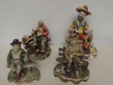 Four Capodimonte figures