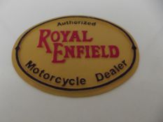 Cast iron Royal Enfield sign, width 30cm