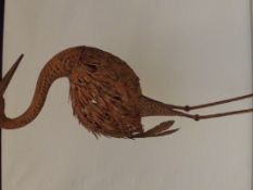 Metal pheasant figure, height 98cm