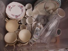 Assorted glass and ceramics to include a good quality Waterford Crystal vase