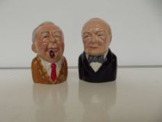 Two Toby jugs, Winston Churchill and Woodrow Wilso