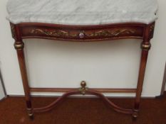 French style hall table with marble top