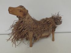 Large treen figure of a sheep, height 35cm