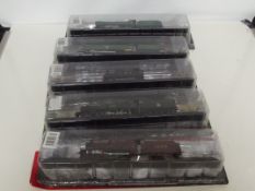 Five model trains