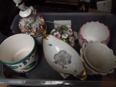 Box of plant pots and others