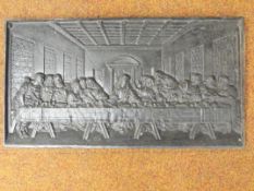 Good cast iron wall plaque depicting the 'Last Sup