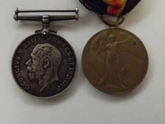 Great War medal pair comprising War and Victory me