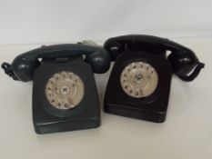 Two retro dial telephones