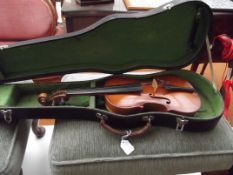 Cased violin