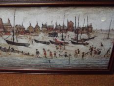 Framed Lowry print 'Beach'