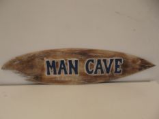 Wooden 'Man Cave' sign, width 100cm