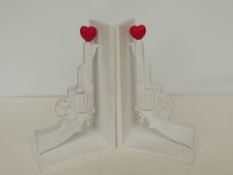 Ben De Lisi bookends in the form of pistol, 22 cm