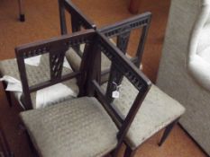 4 Edwardian pierced back chairs