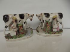 Pair of Victorian Staffordshire figure