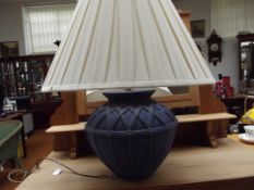 Large ceramic base lamp with shade