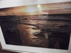 Two framed pictures of seascape