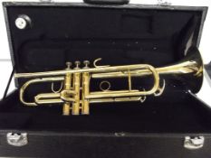 Cased trumpet