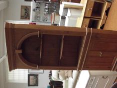 Large pine Gothic style corner unit, well over 6 f