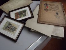 Oak ephemera and two prints